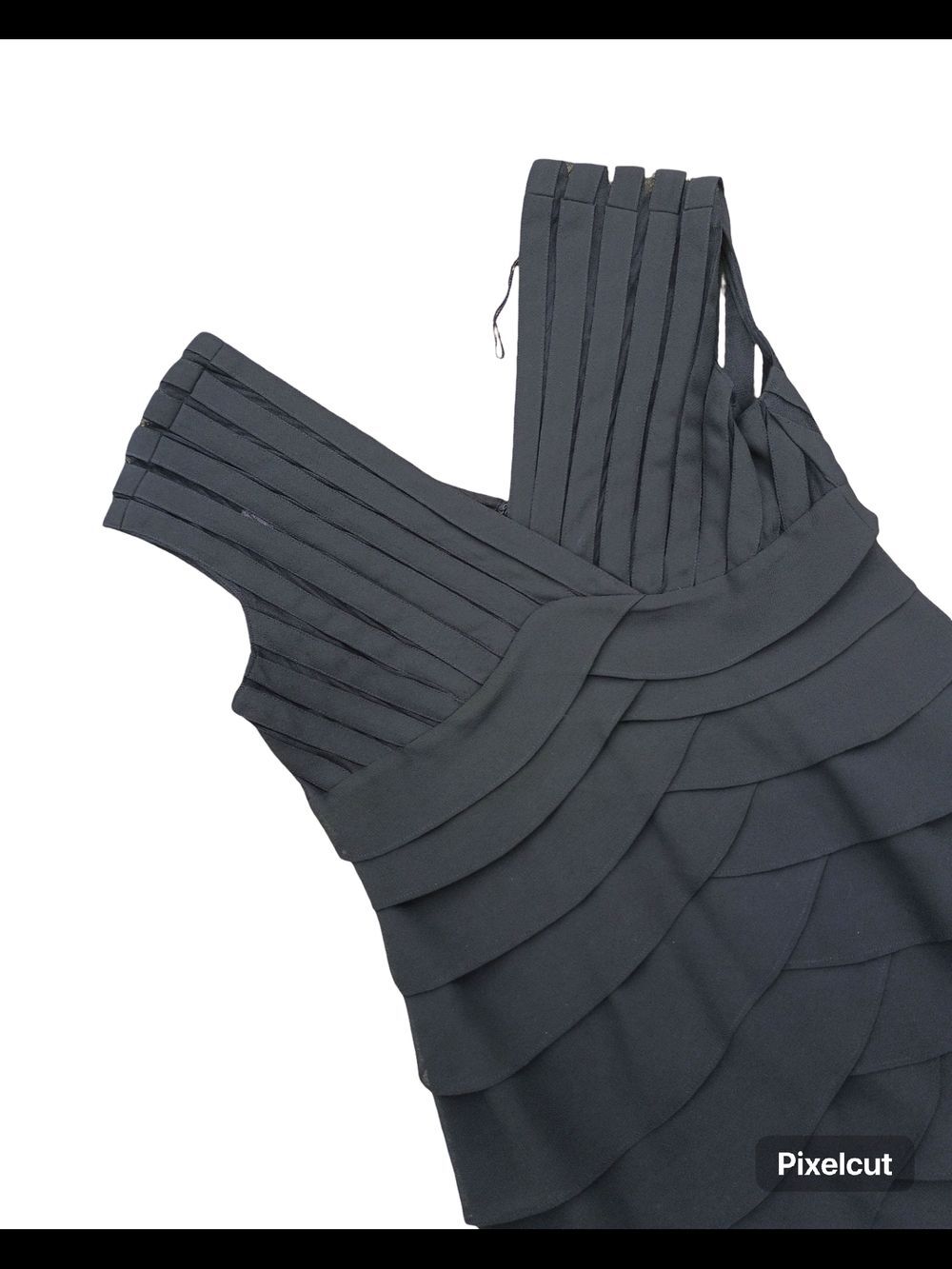 Vintage Scarlett Nite Pleated V-Neck Tiered Midi Dress Size 6 - Picture 10 of 14